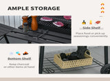 30" Portable Barrel Charcoal BBQ Grill, Steel Outdoor Barbecue Smoker with Storage Shelf, Wheels for 35203381