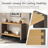 Mirod Vintage Industrial Console Table with Dovetail Joinery and Distressed Wood Veneer Finish N760P281375D