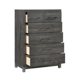 ZNTS Modern Sleek Design Bedroom Furniture 1pc Beautiful Chest with 6 Drawers Brownish Gray and Antique B011P255196