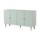 U_STYLE Elegant Four-Door Sideboard with Wavy Pattern Doors, Cylindrical Legs, and Sleek Metal N711P186790C