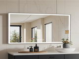 48" x 32" LED Bathroom Mirror with Brushed Aluminum Frame,Copper-Free Silver Mirror, 3-Color W2709P268900