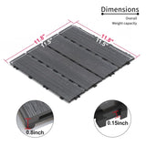 Patio Floor Tiles Pack of 11 WPC Wood-Plastic Composite Patio Deck Tiles DIY Interlocking Decking W206P201287