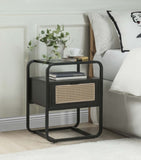 ZNTS Metal Frame Accent Table in Black Finish B016P257184