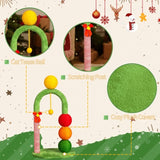 29in Cat Tree Tower with Sisal Scratcher Balls, Cute Holiday Scratching Post with Danging Ball for 67887340