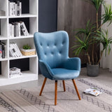 ZNTS Doarnin Contemporary Silky Velvet Tufted Button Back Accent Chair, Blue T2574P164266