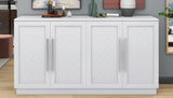 TREXM Sideboard Buffet Cabinet with Storage, Buffet Cabinet with Adjustable Shelves and Silver N715P192557K