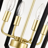 8-Light Lantern Tired Farmhouse Ceiling Hanging Light Black Chandelier Metal Modern Pendant Light W1592P209881