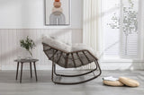 Outdoor Rattan Rocking Chair,Padded Cushion Rocker Recliner Chair Outdoor for Front Porch, Living W640105281