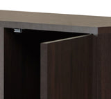 Espresso 2-Door Wine Cabinet with Stemware Rack B062P215513