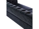 Modern Tufted Velvet Sofa 87.4 inch for Living Room Black Color W579107799