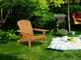 Folding Wooden Adirondack Lounger Chair with Natural Finish 54748532