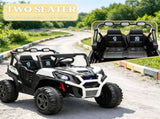 White 2 Seater 24V Kids Electric Car, Remote Control 3 Speed LED Lights Music Horn Spring Suspension 96786378