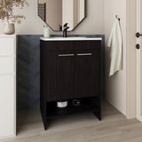Bathroom Vanity, 2 Doors, 2 Shelves, Black Wengue B097P350322