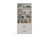 4 layers with 2 USB 2 plugs and sockets 2 drawers Triamine board 60*23.5*180cm display cabinet white 48028373