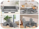12 PCS Modular Kids Play Couch, DIY Convertible Foam Play Toddler Building Fort Sectional T5880P493403
