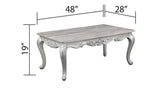 Melrose Traditional Style Coffee Table Made with wood in Silver Finish B009138496