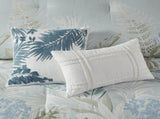 6 Piece Oversized Cotton Comforter Set with Throw Pillow Blue Full B035128765