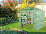 143x143x195cm Black Iron Pipe Steeple With 8 Pieces Grid Flower Stand With Zipper Rolling Door PE 02250966