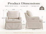 Upholstered Dining Chairs Set of 1, Modern Kitchen Chair Dining Room Chair with 4 Casters, Linen W3916P552438