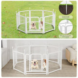 ZNTS Dog Playpen 8 Panels 24" Height Heavy Duty Dog Fence Puppy Pen for Large Medium Small Dogs Indoor W368P233994