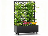 Metal Planter Box with Trellis Raised Garden Bed - 72.05"x35.83"x16.14", Trellis Privacy Screen for W1779P368978