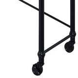 Rustic Oak and Black Writing Desk with Wheels B062P184534