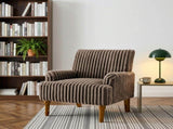 Modern Accent Chair with 3.5cmW Wide Wale Corduroy, 9" Solid Wood Legs, Comfortable Upholstered 18831896