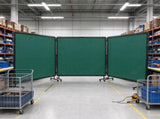 6x6 ft 3-Panel Welding Screen, Flame-Resistant Vinyl Welding Curtain with Frame & 12 Swivel Wheels 59942042