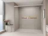56-60 in. W x 72 in. H Double Sliding Shower Door, Semi-frameless Bathroom Sliding Door with 1/4" T5223P411681