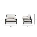 Zara 39.5" Dowel Frame Bolster Patio Deep Seating Armchair, Wheat Beige Axroma Olefin B2719P245978