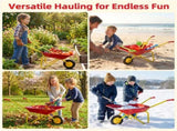 Kids Garden Play Cart Metal Wheelbarrow, Anti-Slip Handles No-Scratch Edges for Backyard Beach Use 82832044