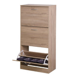 3-Drawer Shoe Storage Cabinet, 3-Tier Wood Shoe Rack Storage Organizer for Entryway W40981154