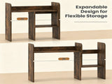 Expandable Desktop Bookshelf Organizer, 26"-38" Adjustable Length Countertop Storage Hutch with 10314165