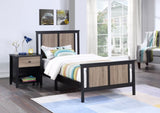 Connelly Reversible Panel Twin Bed Black/Vintage Walnut B02263748