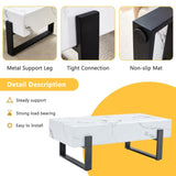 47.2"x23.6" Black and White Minimalist MDF Marble-Patterned Coffee Table.White marble pattern W1151P205767