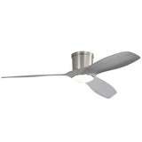52 Inch Flush Mount Ceiling Fan with Dimmable Led Light 3 ABS Fan Blades Reversible DC Motor For W934P211139