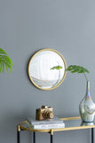 ZNTS D15" Gold Round Mirror, Circle Mirror with Iron Frame for Living Room Bedroom Vanity Entryway W2078126760