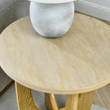 25" Round End Table, Wooden Side Table, Night Stand for Bedroom, Living Room ,Reception Room W1801P195684