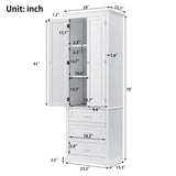 ZNTS Tall Storage Cabinet with Three Drawers for Bathroom/Office, White WF299282AAK