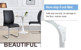 Luxury Simple Arch Chair - Set of 2 Black PU Material High Resilience Dining Chair with Arched Metal W1151P154868