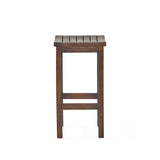 Outdoor Acacia Wood Counter Height Barstool, Set of 2, Mahogany Brown Finish N772P248351T