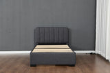 Twin Size Platform Bed Frame with 2 Storage Drawers and Headboard with USB, Linen Fabric Simple W1670P255482