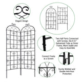 2 Pack Metal Garden Trellis 86.7" x 19.7" Rustproof Trellis for Climbing Plants Outdoor Flower W158681071