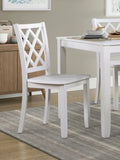Classic Transitional 5pc Dining Set White Finish Dining Table and Four Side Chairs Set Lattice-Back B011P144224