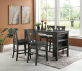 Modern Contemporary Dining Room Furniture Chairs Set of 2 Counter Height Chairs Gray Finish Wooden B01164103