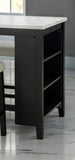 Dining Room Transitional 3pc Dining Set Gloss Table Top w Storage Shelves Side 2x Stools Black Ivory B2741P301902