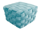 Square 16" Ottoman in Ice Blue Velvet B202P223709