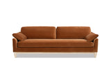 Pasadena 75.5" Modern Farmhouse Sofa, Burnt Orange Performance Velvet B2719P479036