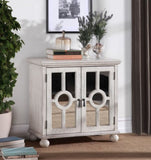 Classic Storage Cabinet Antique White 1pc Modern Traditional Accent Chest with Mirror Doors Pendant B011P169760