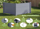 48"38" Decorative Outdoor Fence Modular Design Galvanized Stakes Wind-Proof for Yard Garden 98784601